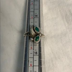 Silver and turquoise pinky ring